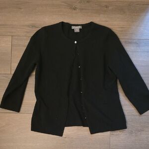 Ann Taylor Black Cashmere Cardigan Sweater